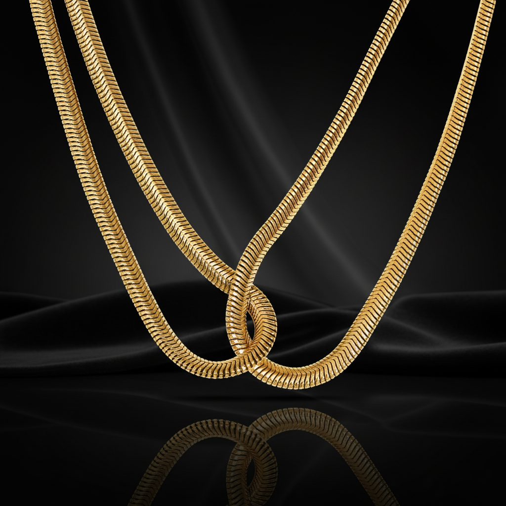 JEWELIXIRS Interlock Snake Chain Necklace