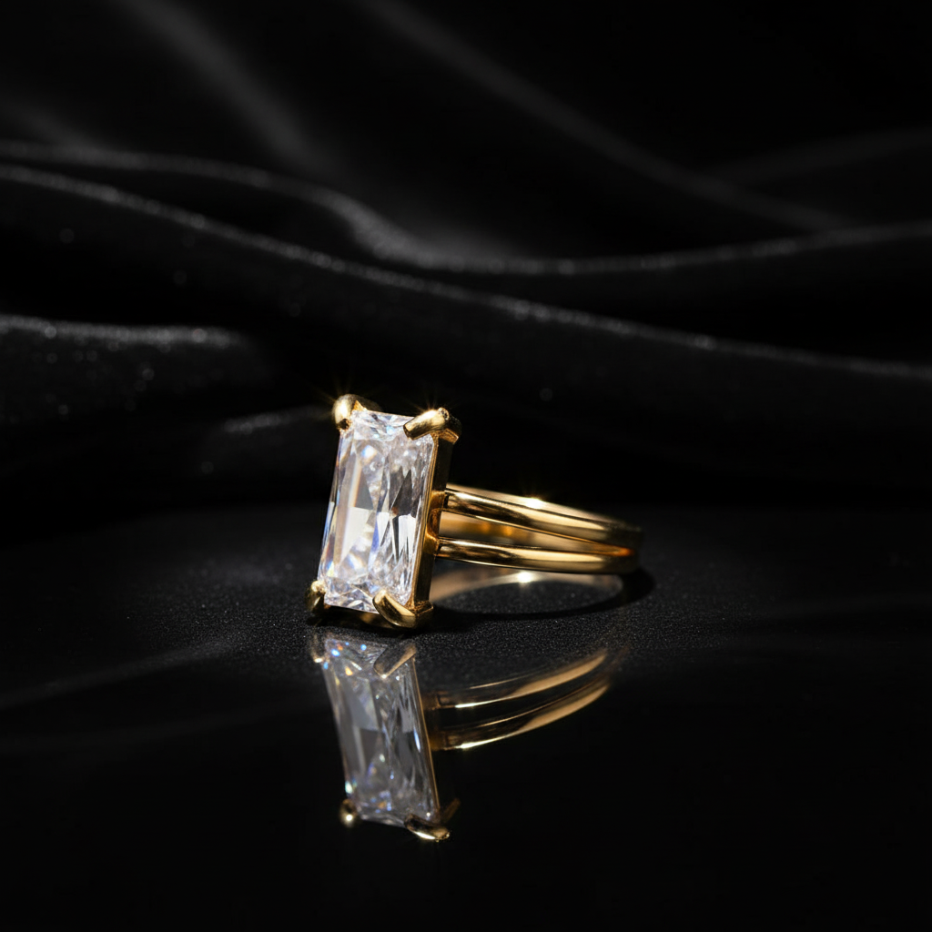 JEWELIXIRS Emerald Duo Ring