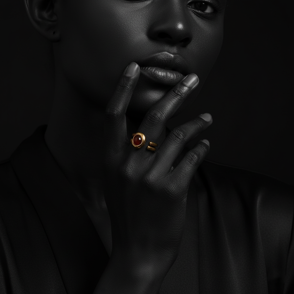 JEWELIXIRS Red Swirl Ring