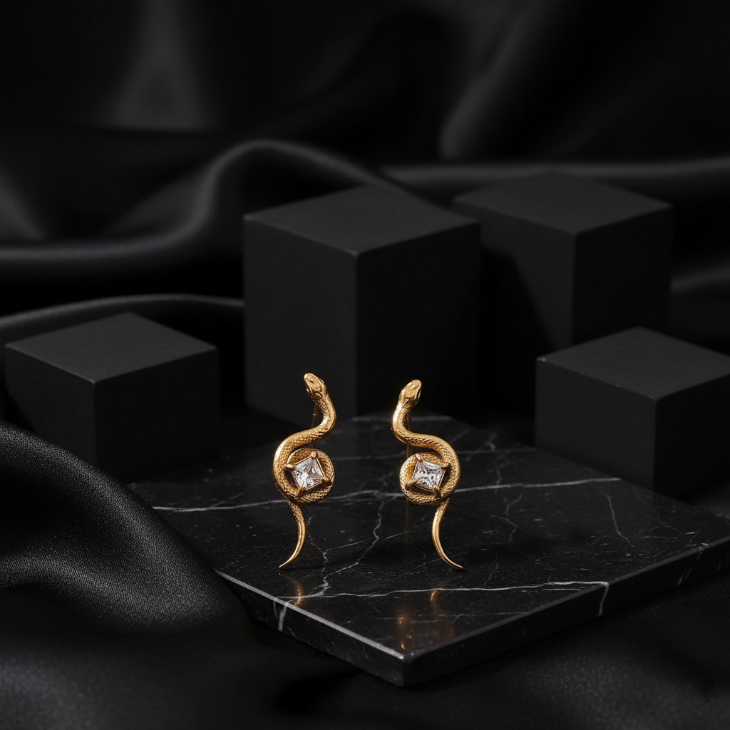 JEWELIXIRS coiled serpent stud earrings
