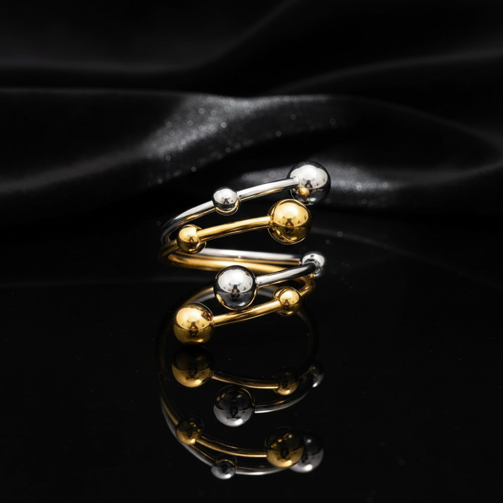 JEWELIXIRS Orbital Swirl Ring