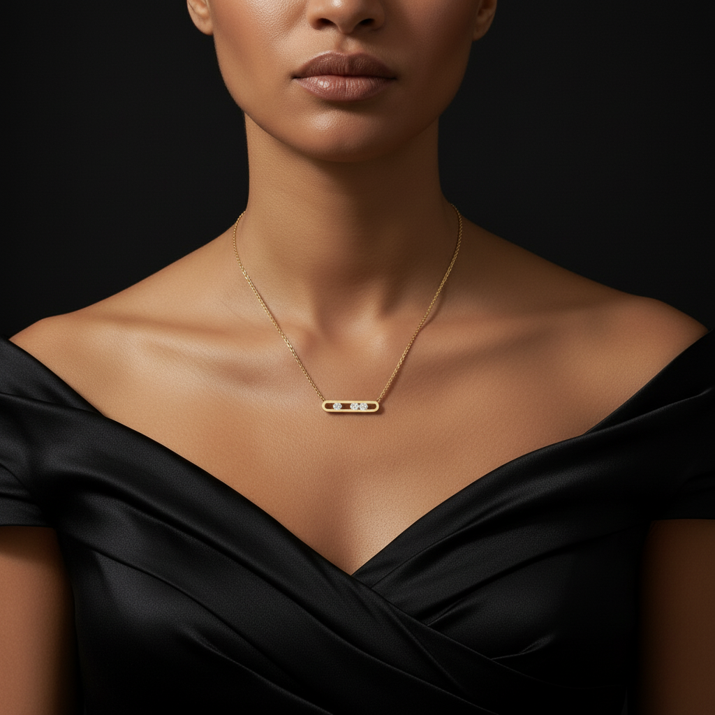 JEWELIXIRS Sliding Stone Pendant Necklace