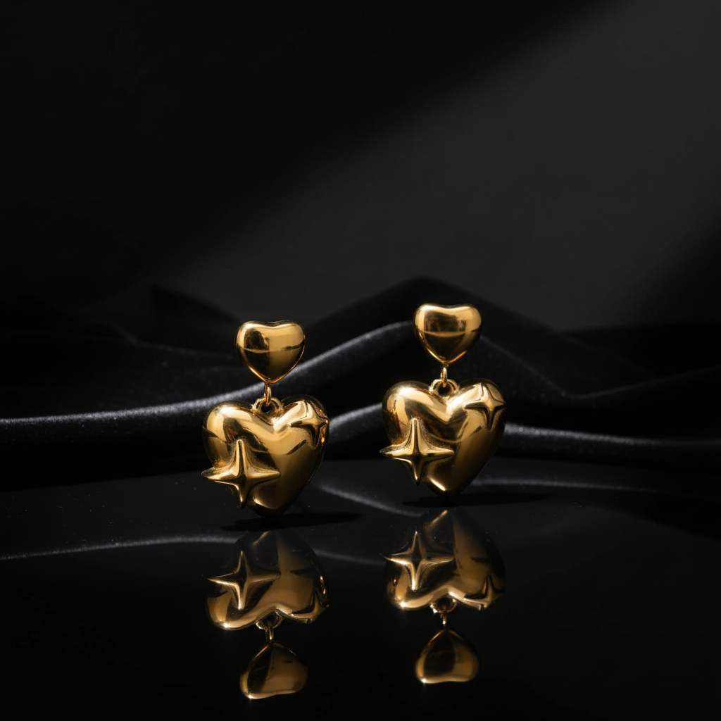 JEWELIXIRS Celestial Heart Drop Earring