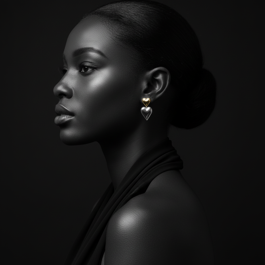 JEWELIXIRS cascading puffed heart drop earrings