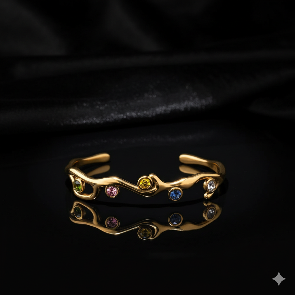 JEWELIXIRS Scattered Gems Cuff Bracelets