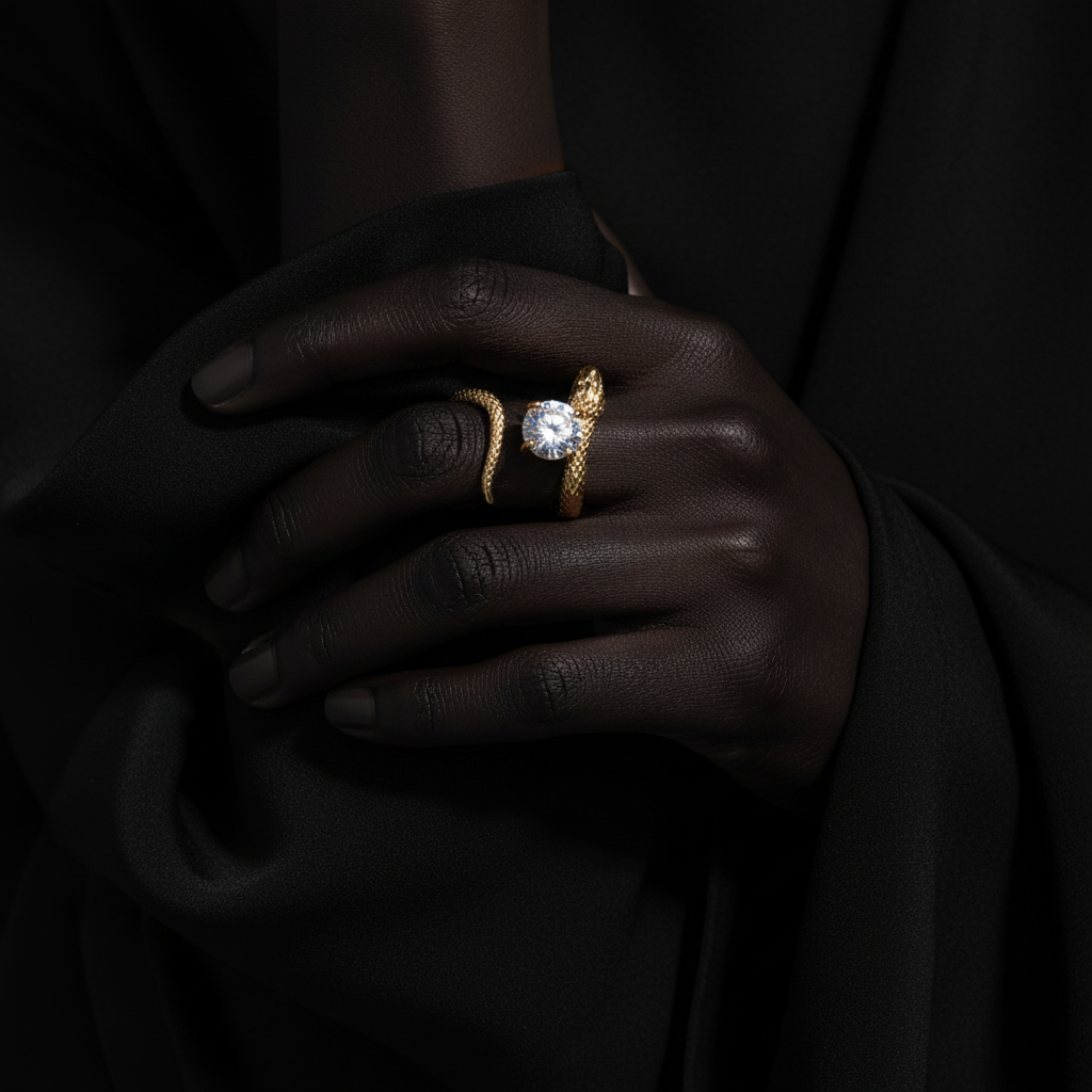 JEWELIXIRS Serpent Solitaire Ring