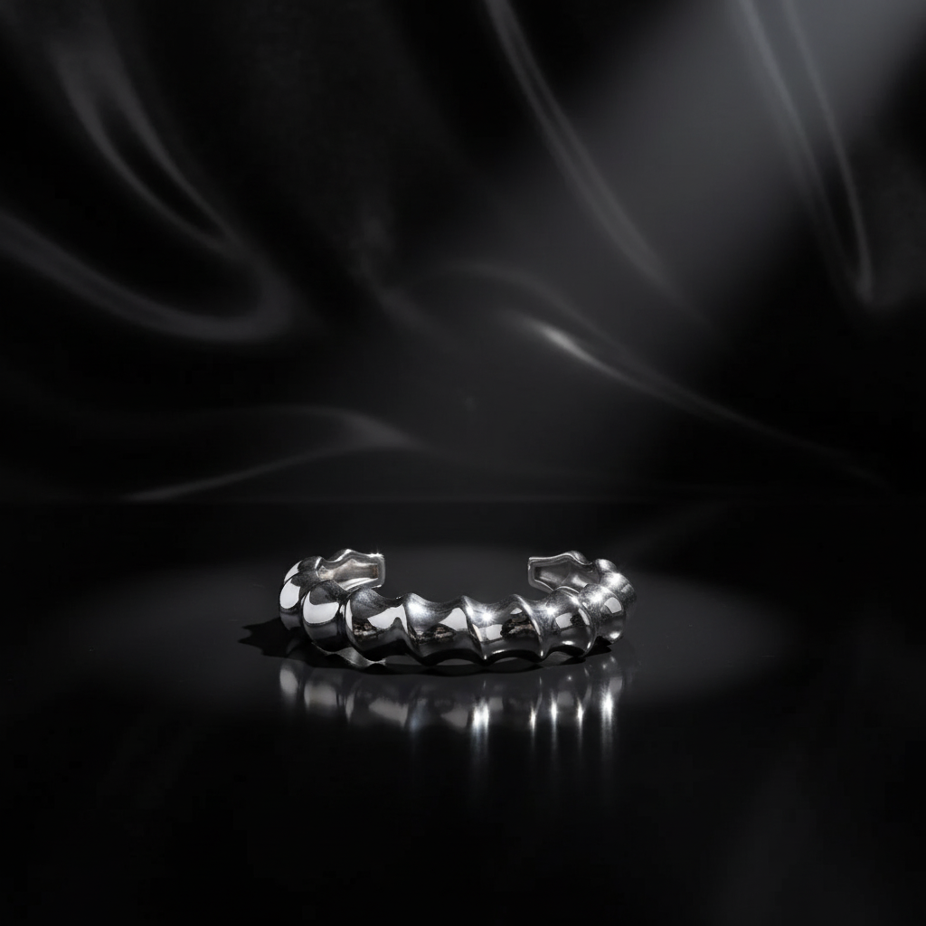 JEWELIXIRS Puffed Bamboo Cuff Bracelet