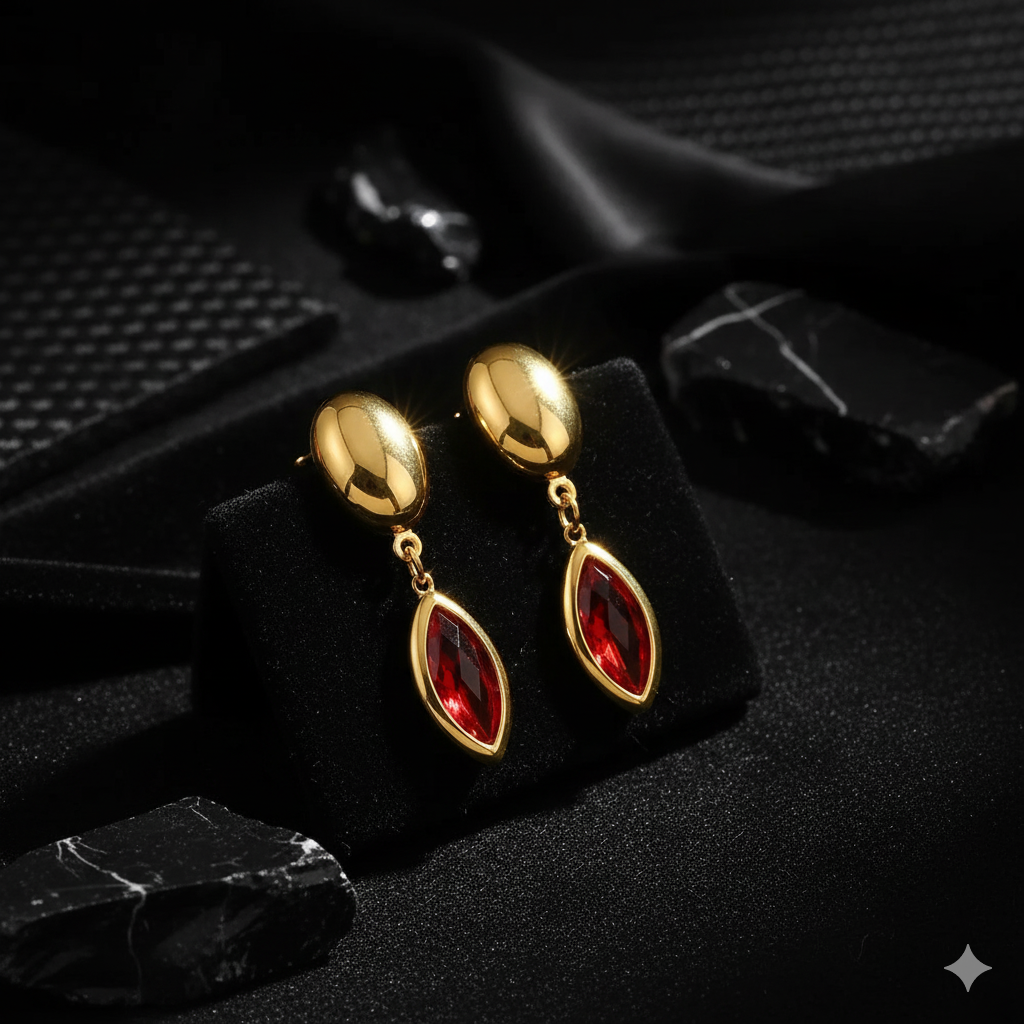 Nivora Shine Geometric Glass Stainless Steel Drop Earrings for Women Mother Hypoallergenic Dangle Earrings Jewelry Wedding Gifts