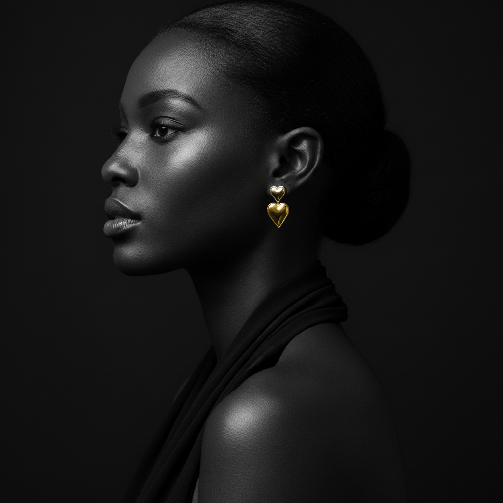 JEWELIXIRS cascading puffed heart drop earrings