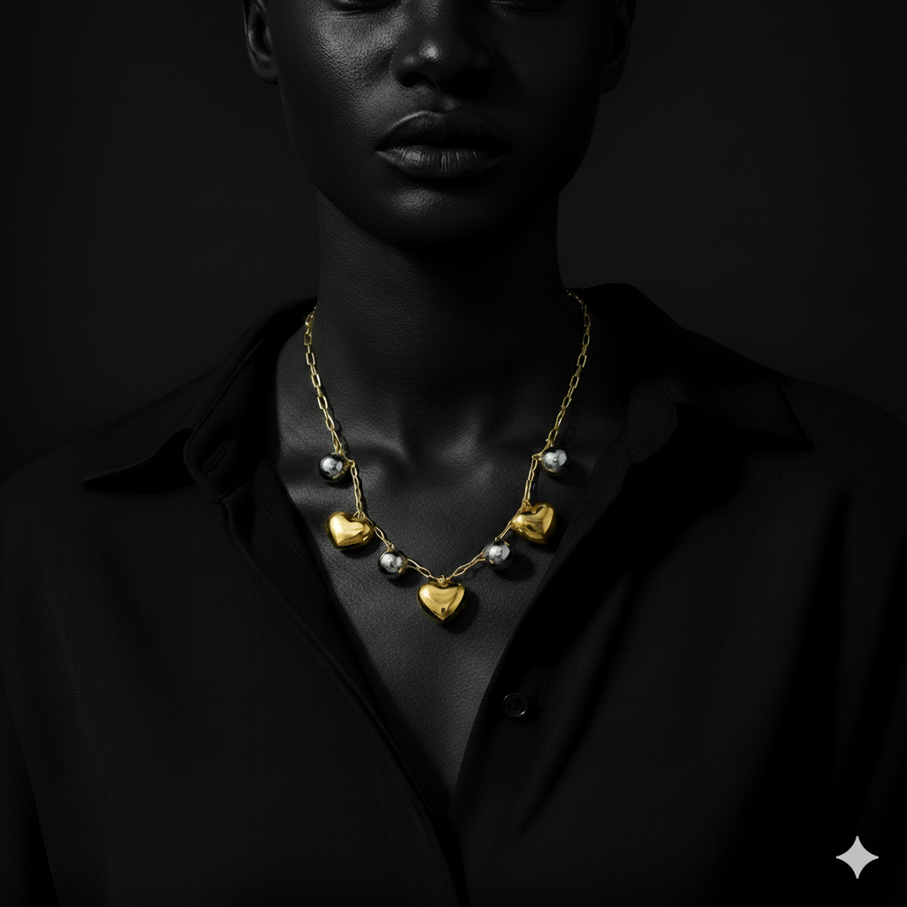 JEWELIXIRS Two-Tone Charm Necklace