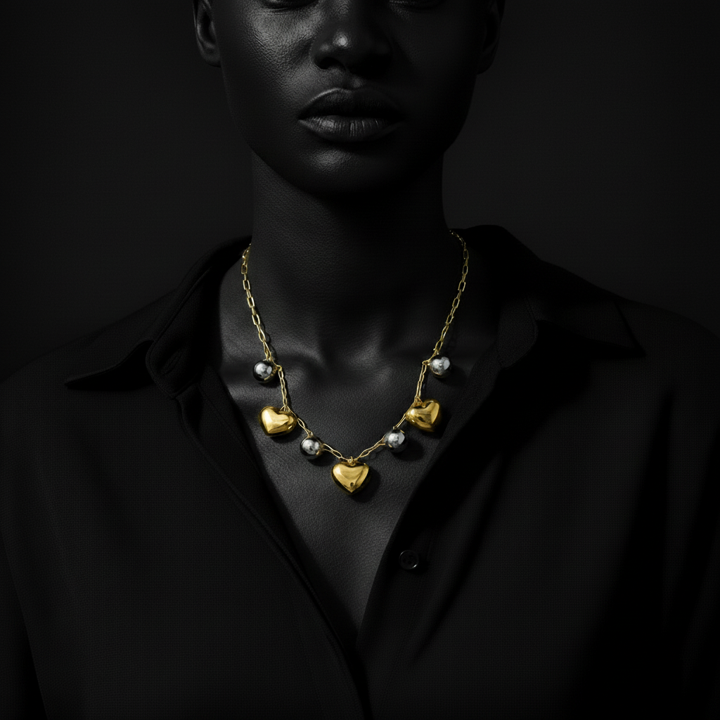 JEWELIXIRS Two-Tone Charm Necklace