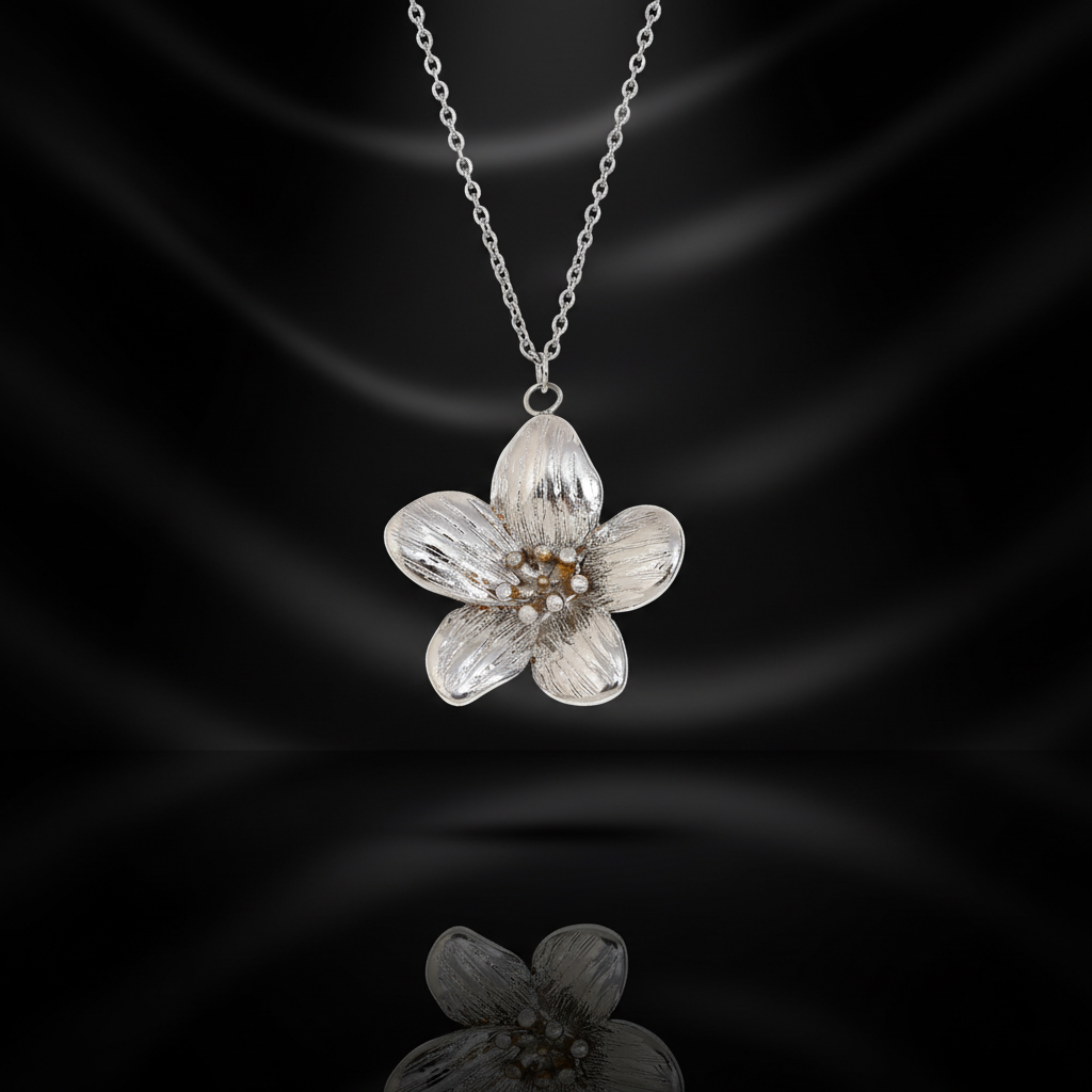 JEWELIXIRS Textured Flower Pendant Necklace