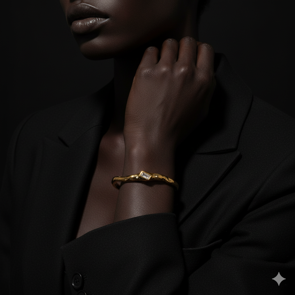 JEWELIXIRS Textured Cuff Bracelet