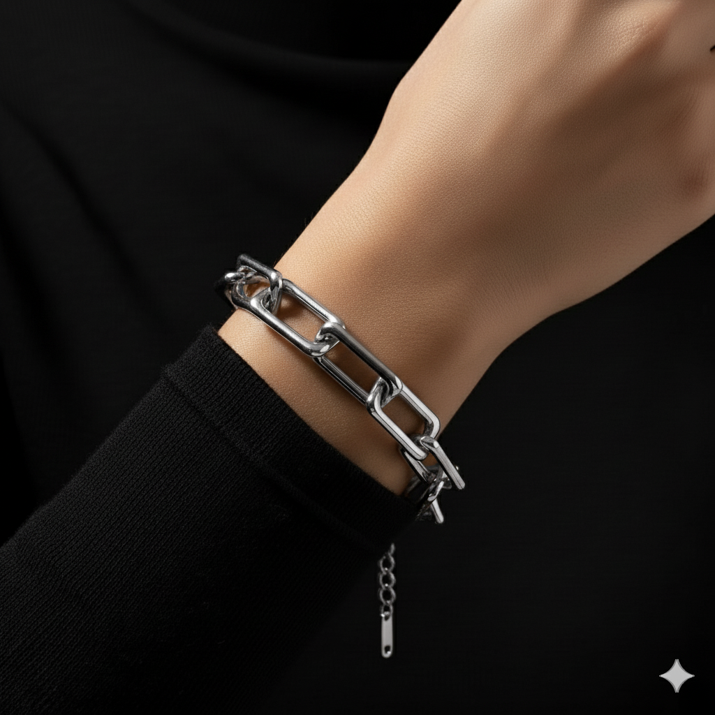 JEWELIXIRS Rectangular Link Bracelet