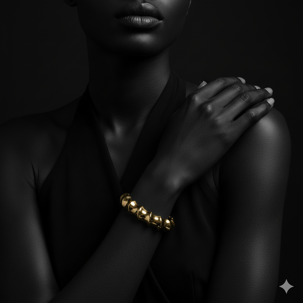 JEWELIXIRS puffed bamboo cuff bracelet