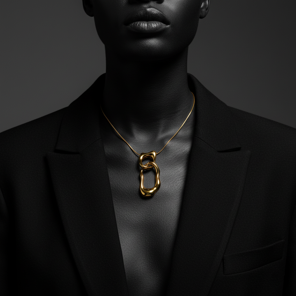 JEWELIXIRS Organic Link Pendant Necklace