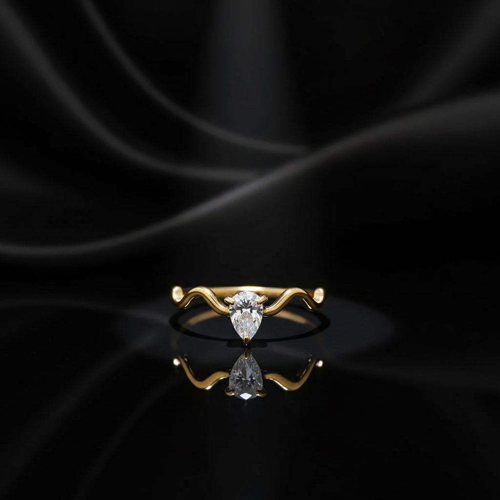 JEWELIXIRS Teardrop Wave Ring