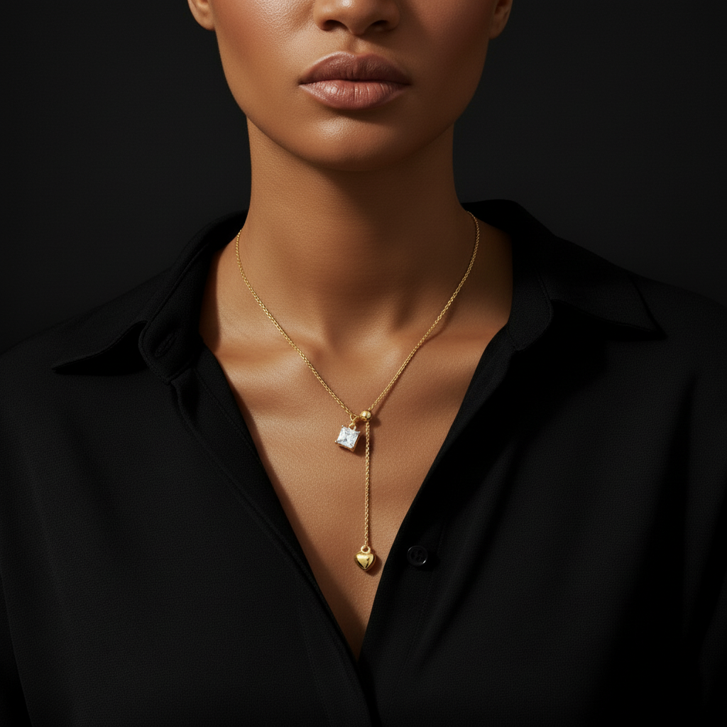 JEWELIXIRS Delicate Lariat Necklace