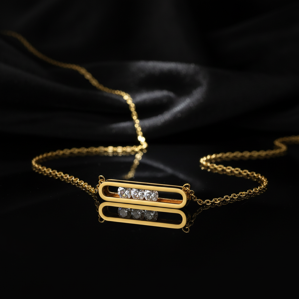 JEWELIXIRS Sliding Stone Pendant Necklace