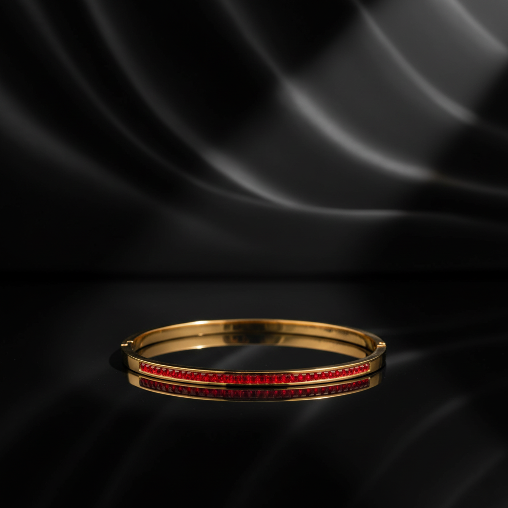 JEWELIXIRS Channel-Set Hinge Bangle