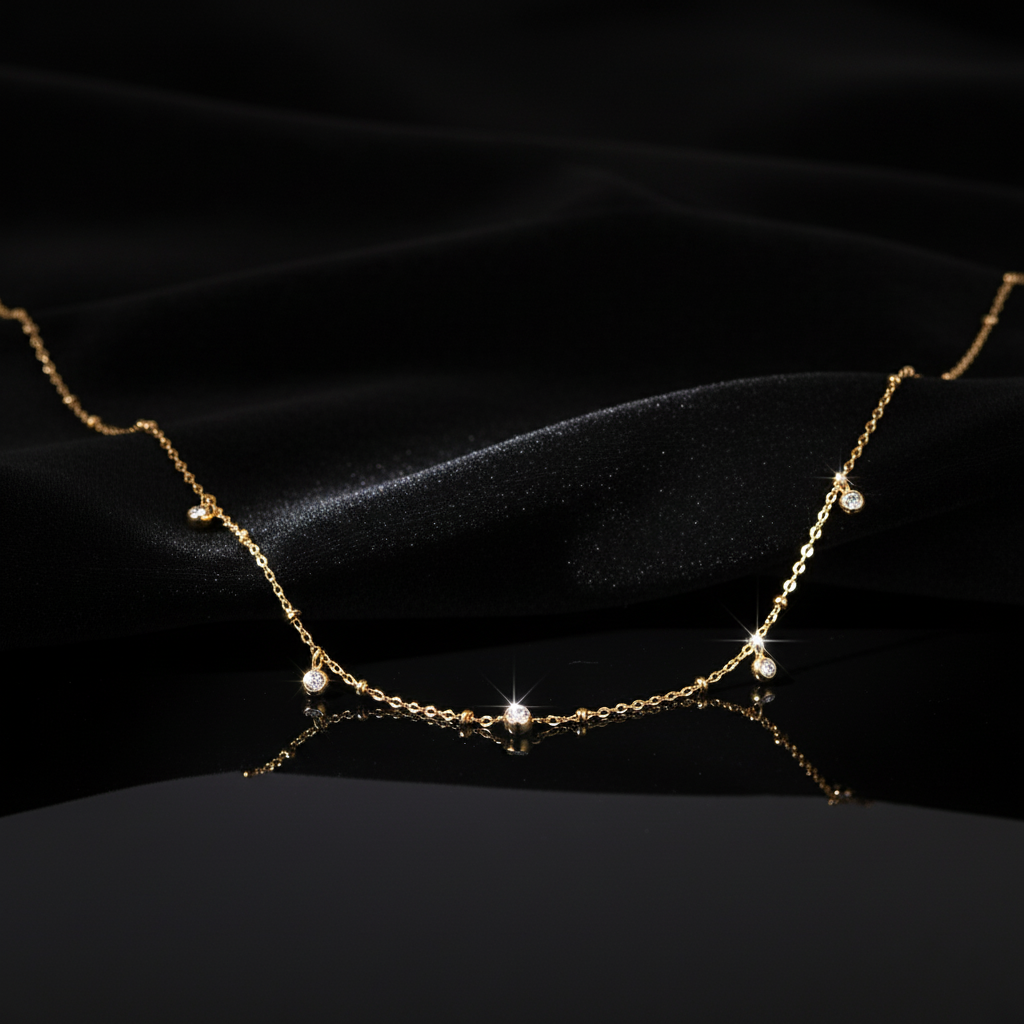 JEWELIXIRS Dainty Drop Necklace