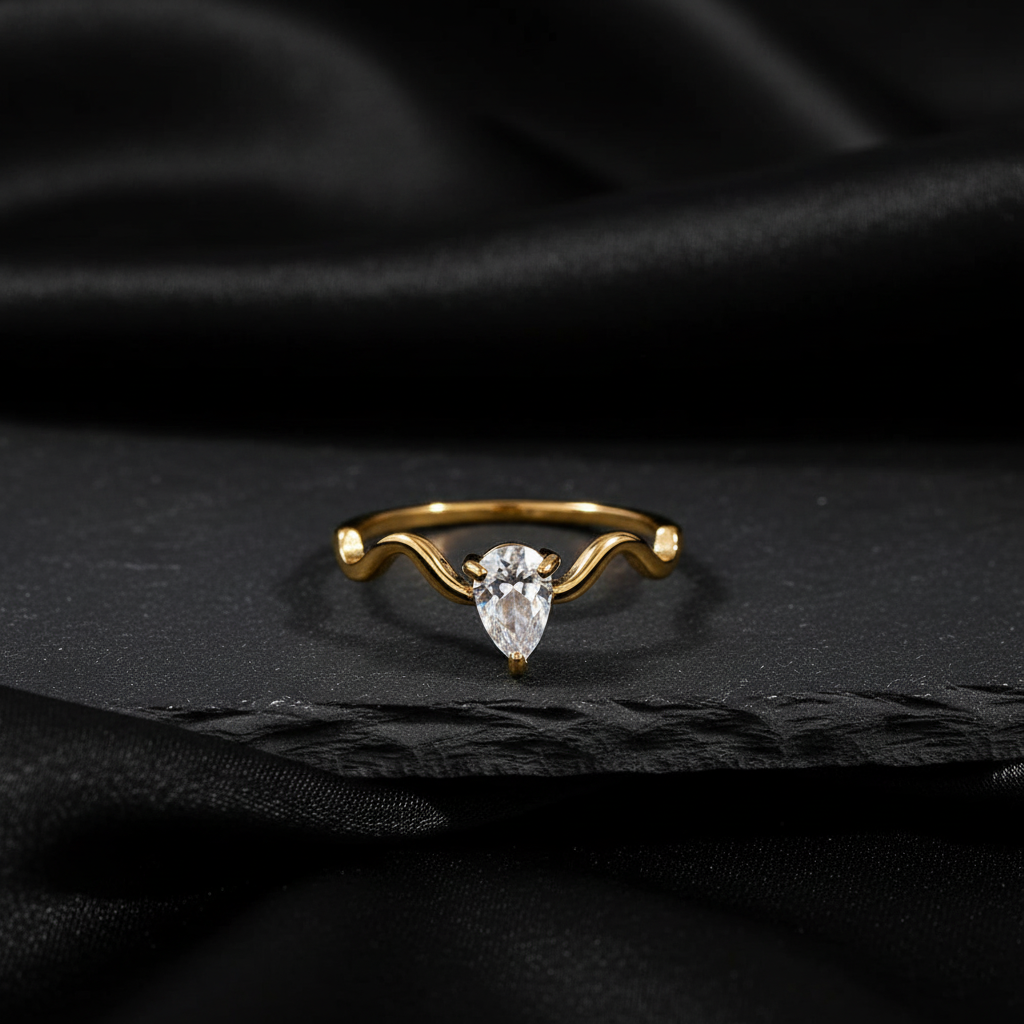 JEWELIXIRS Teardrop Wave Ring