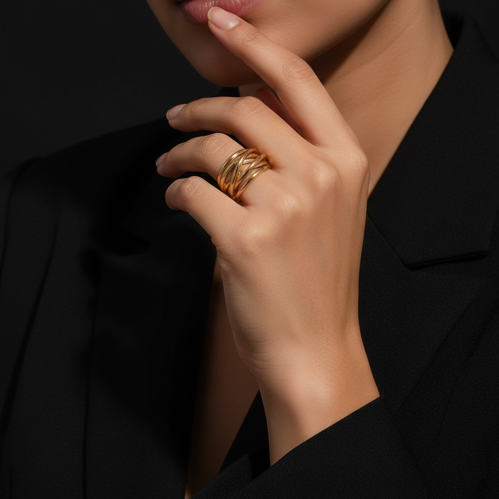 JEWELIXIRS Intertwine Cigar Band Ring