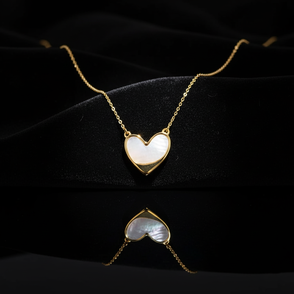 JEWELIXIRS Shell Heart Necklace