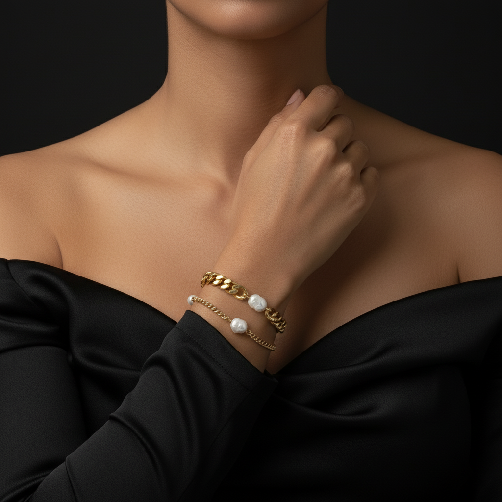 JEWELIXIRS Pearl Station Bracelets