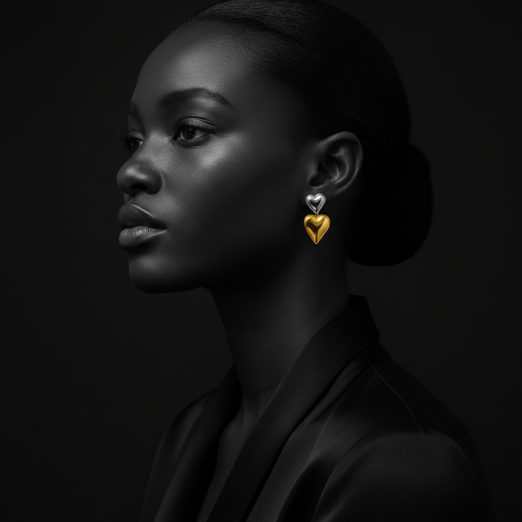 JEWELIXIRS cascading puffed heart drop earrings