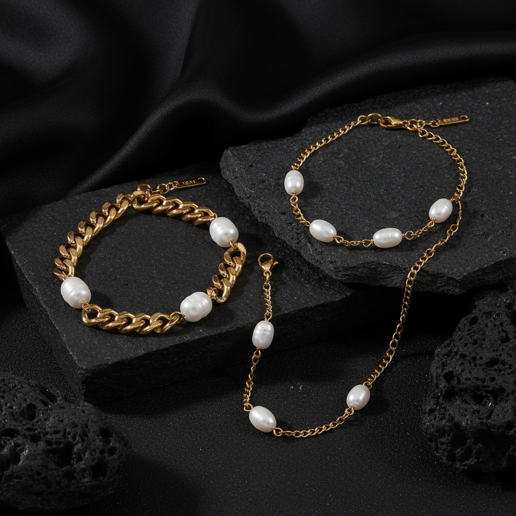 JEWELIXIRS Pearl Station Bracelets