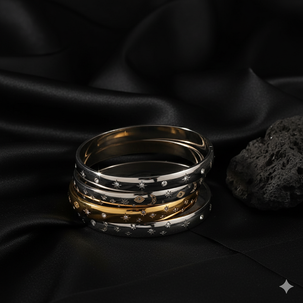 JEWELIXIRS Celestial Hinge Bangle Set