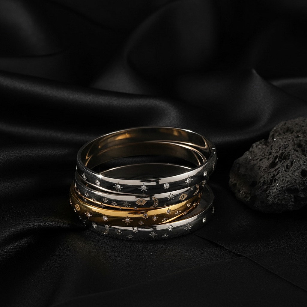 JEWELIXIRS Celestial Hinge Bangle Set