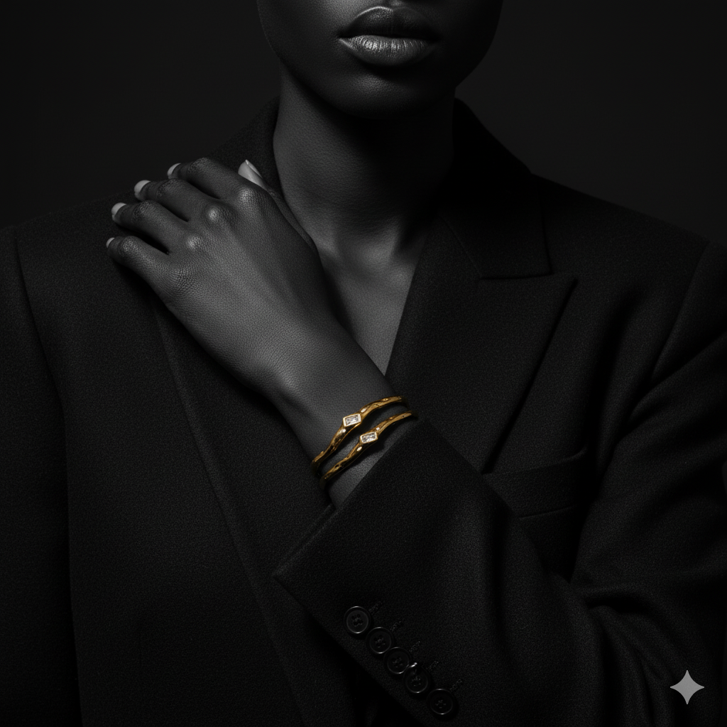 JEWELIXIRS Textured Cuff Bracelet