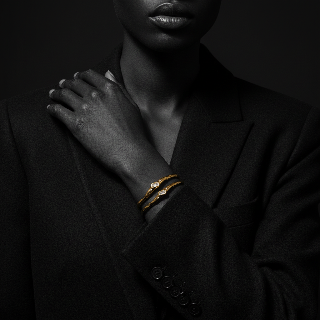 JEWELIXIRS Textured Cuff Bracelet