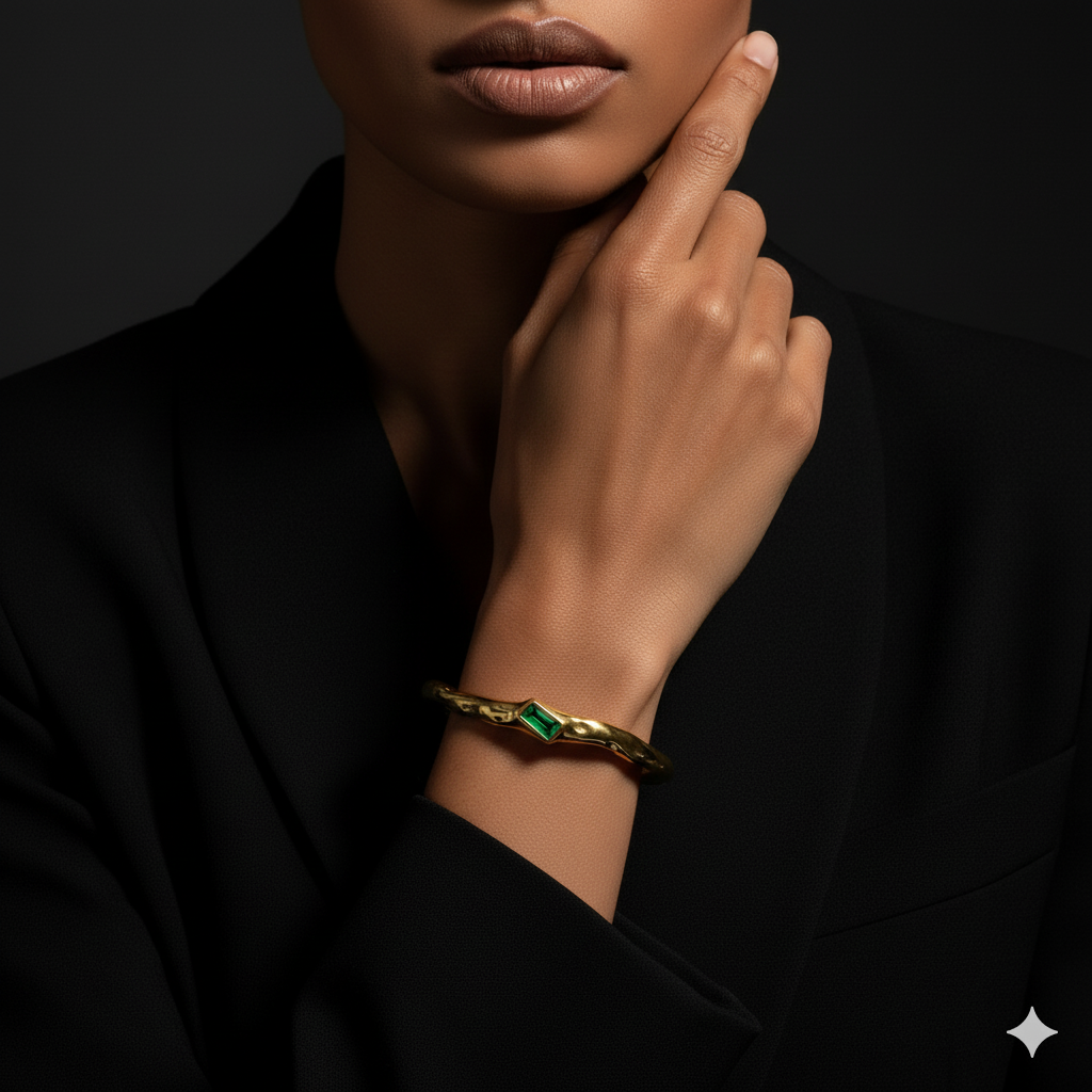 JEWELIXIRS Textured Cuff Bracelet