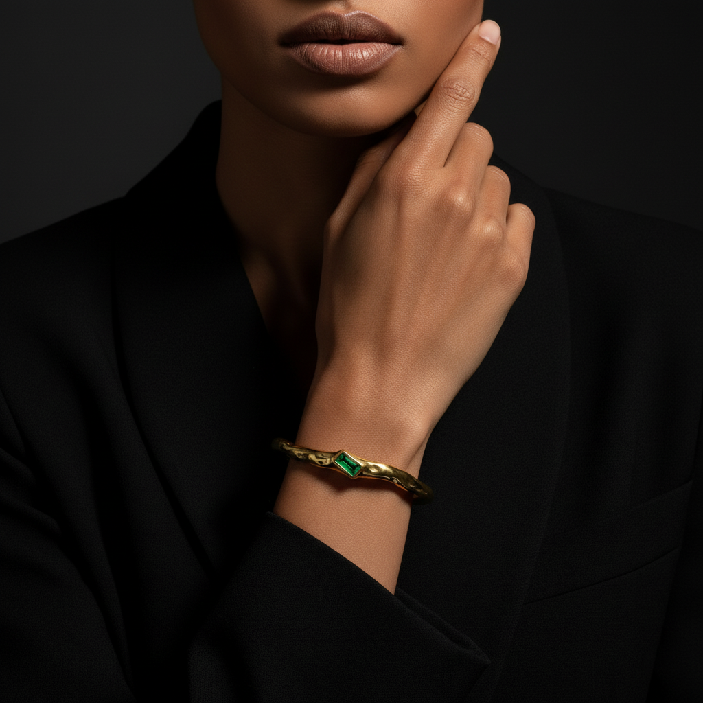 JEWELIXIRS Textured Cuff Bracelet