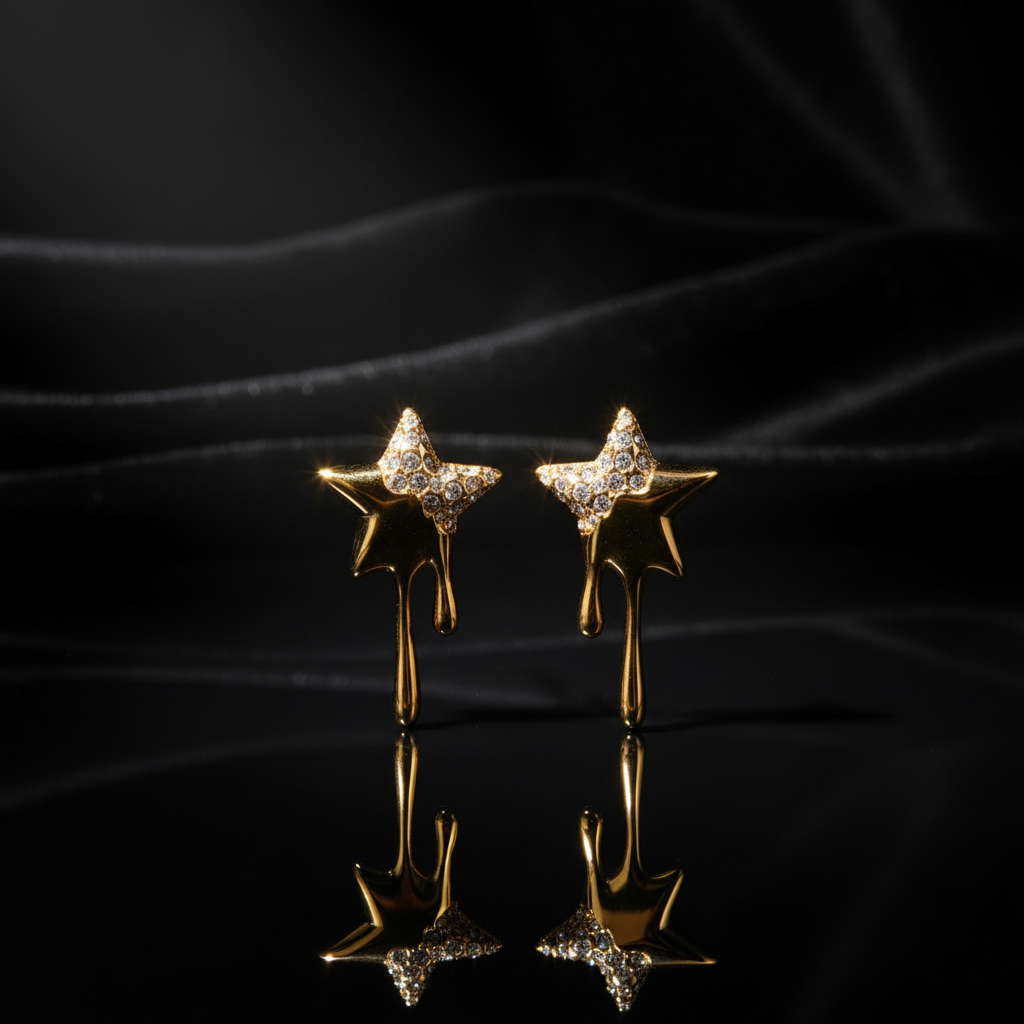 JEWELIXIRS dripping star stud earrings