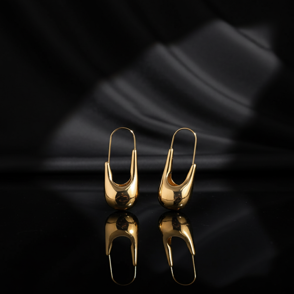 JEWELIXIRS polished teardrop safety pin earrings