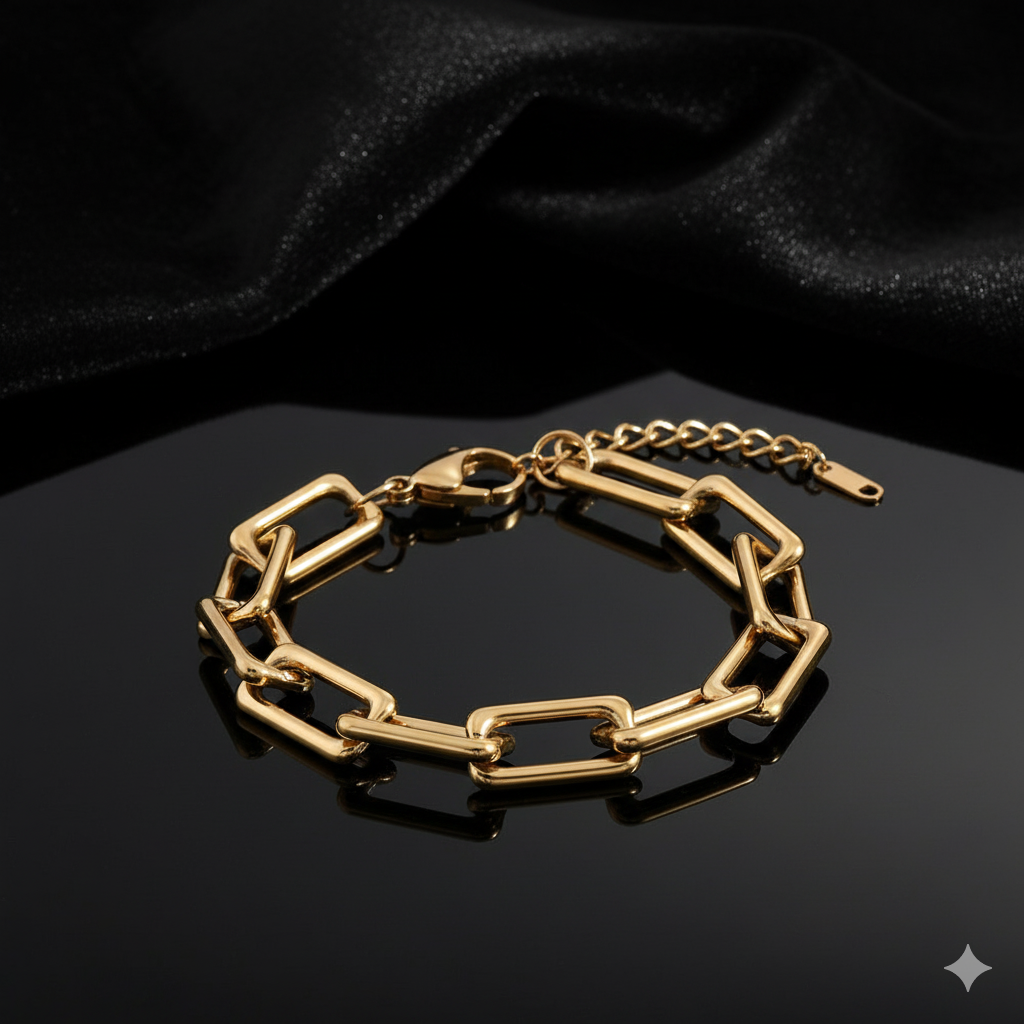 JEWELIXIRS Rectangular Link Bracelet