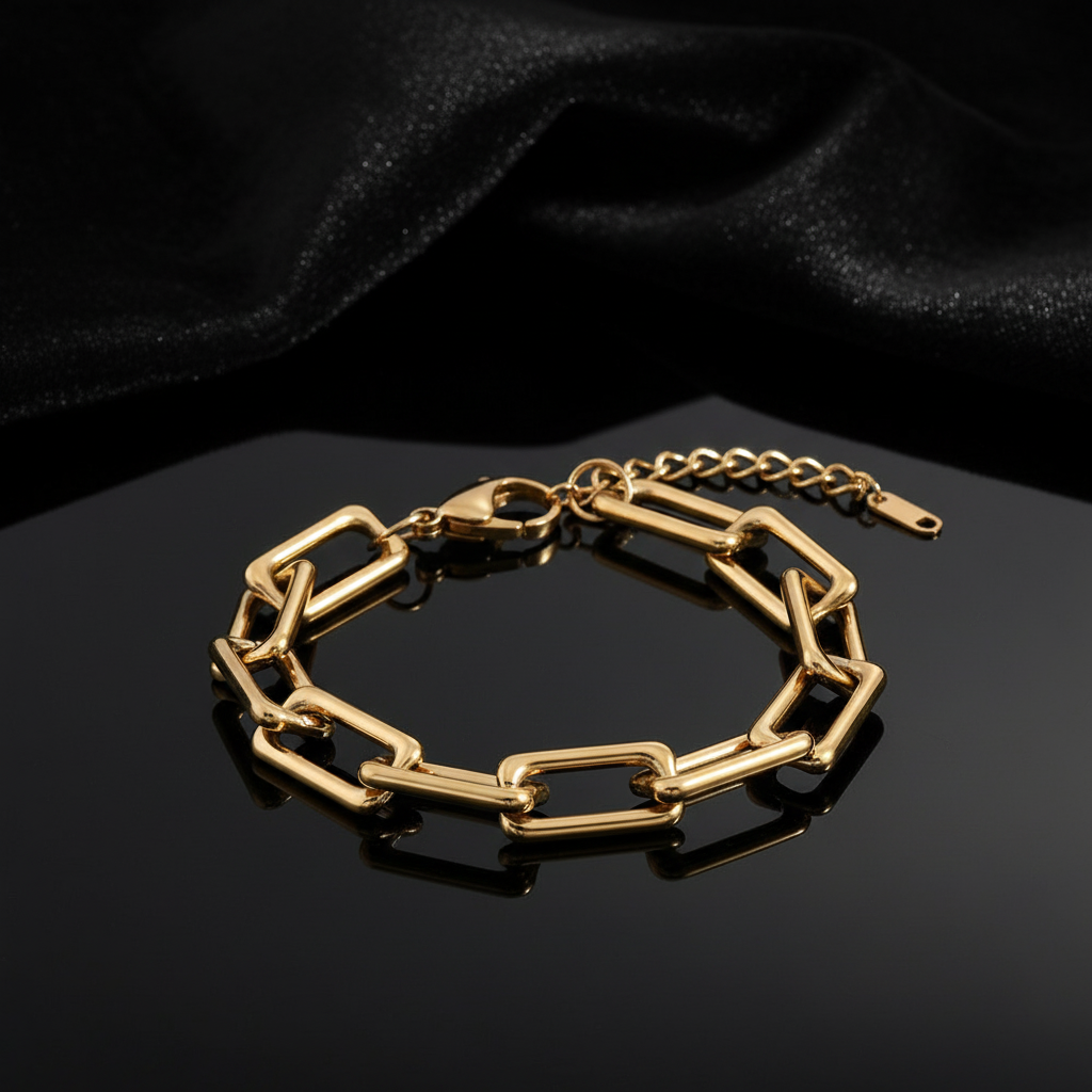 JEWELIXIRS Rectangular Link Bracelet