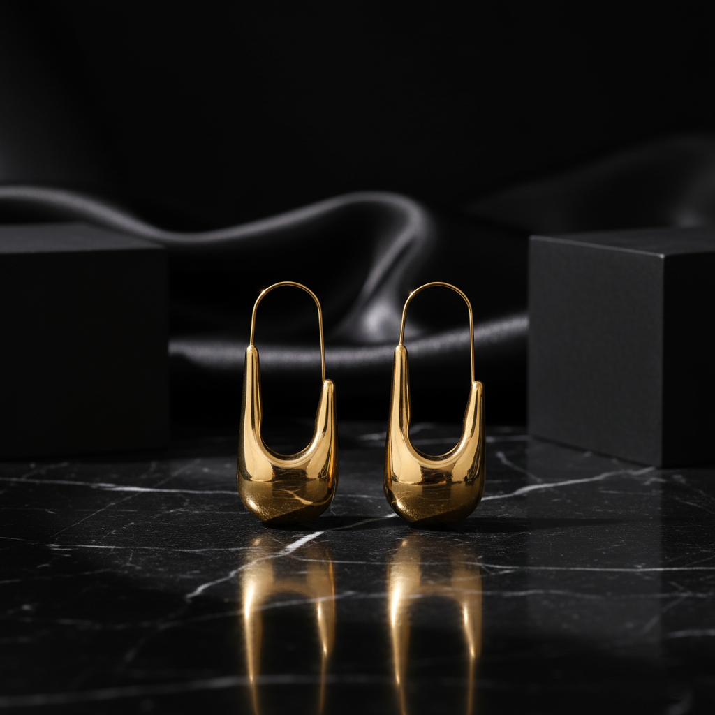 JEWELIXIRS polished teardrop safety pin earrings