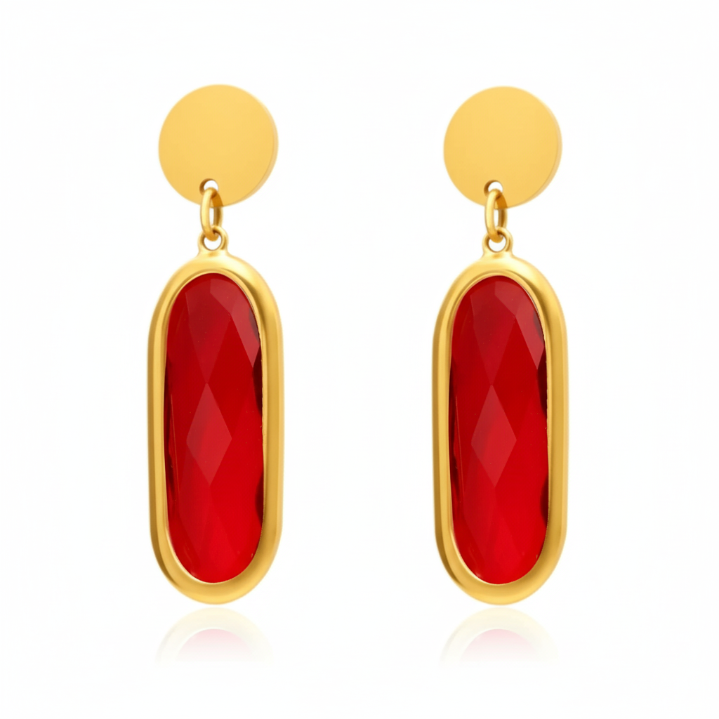 JEWELIXIRS Oval Drop Earring