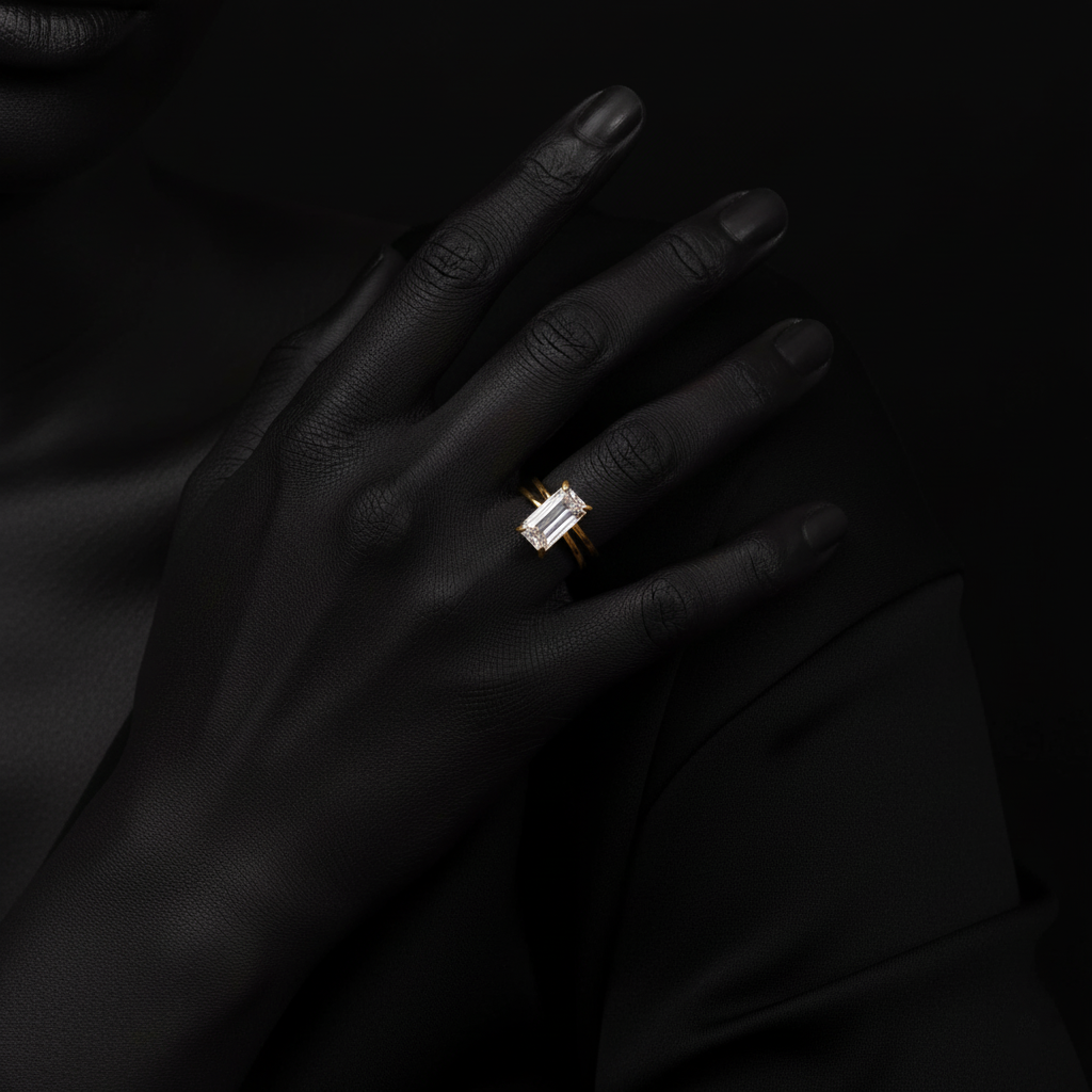 JEWELIXIRS Emerald Duo Ring