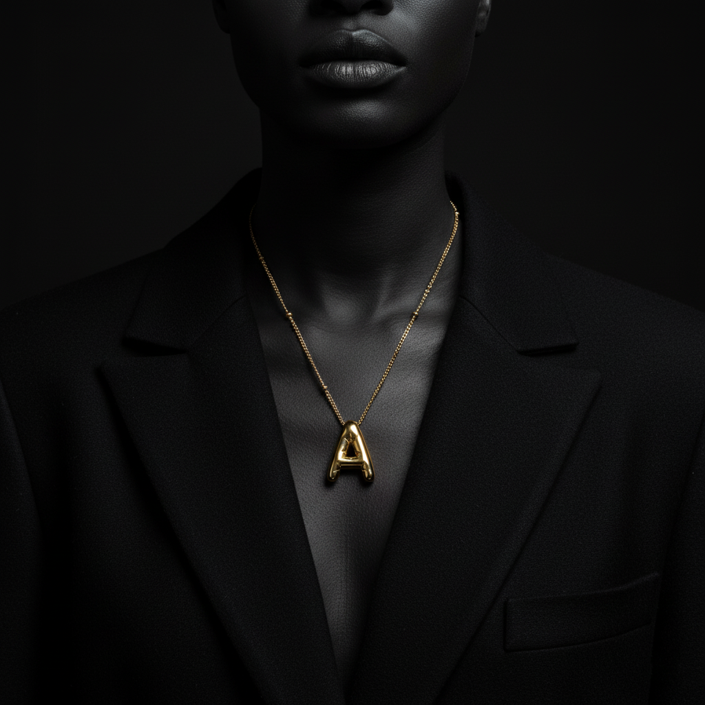 JEWELIXIRS Puffed Letters Necklaces