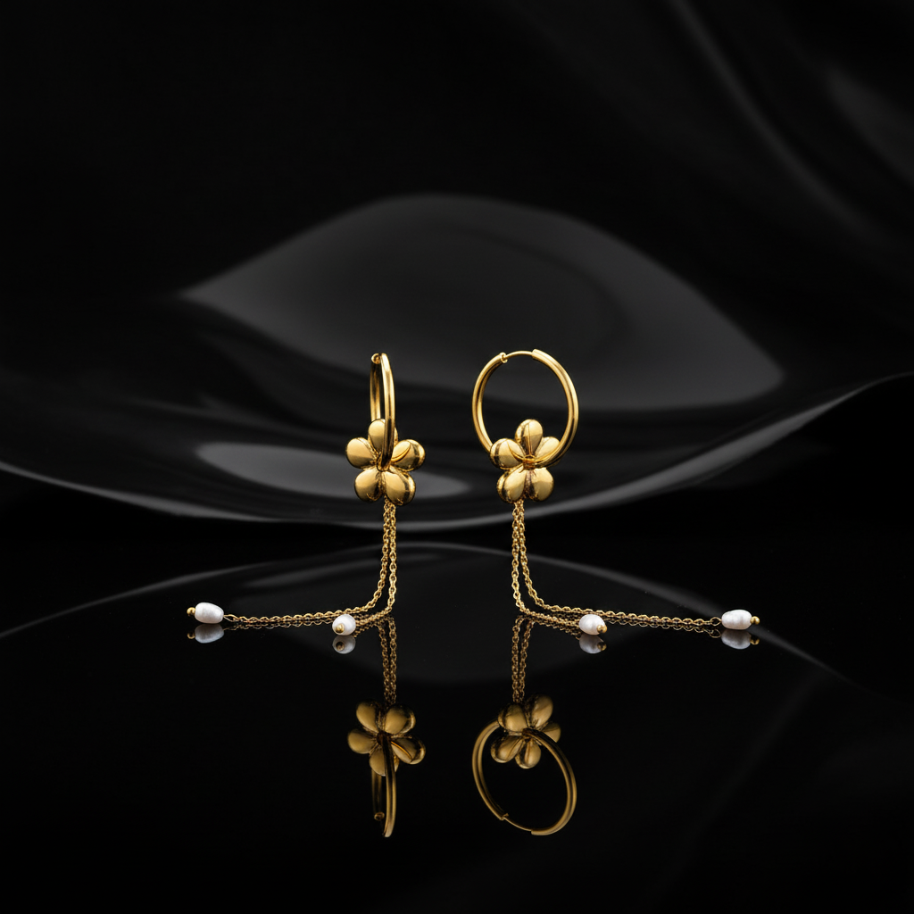 JEWELIXIRS Blossom Pearl Hoop Earring