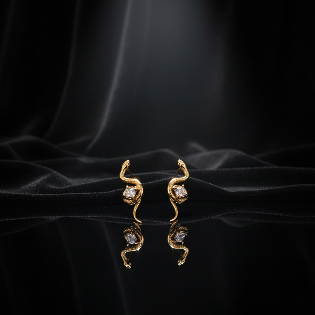 JEWELIXIRS coiled serpent stud earrings