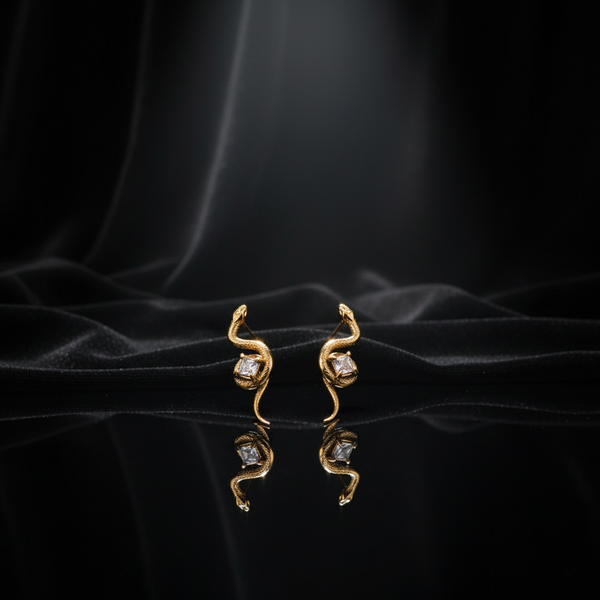 JEWELIXIRS coiled serpent stud earrings