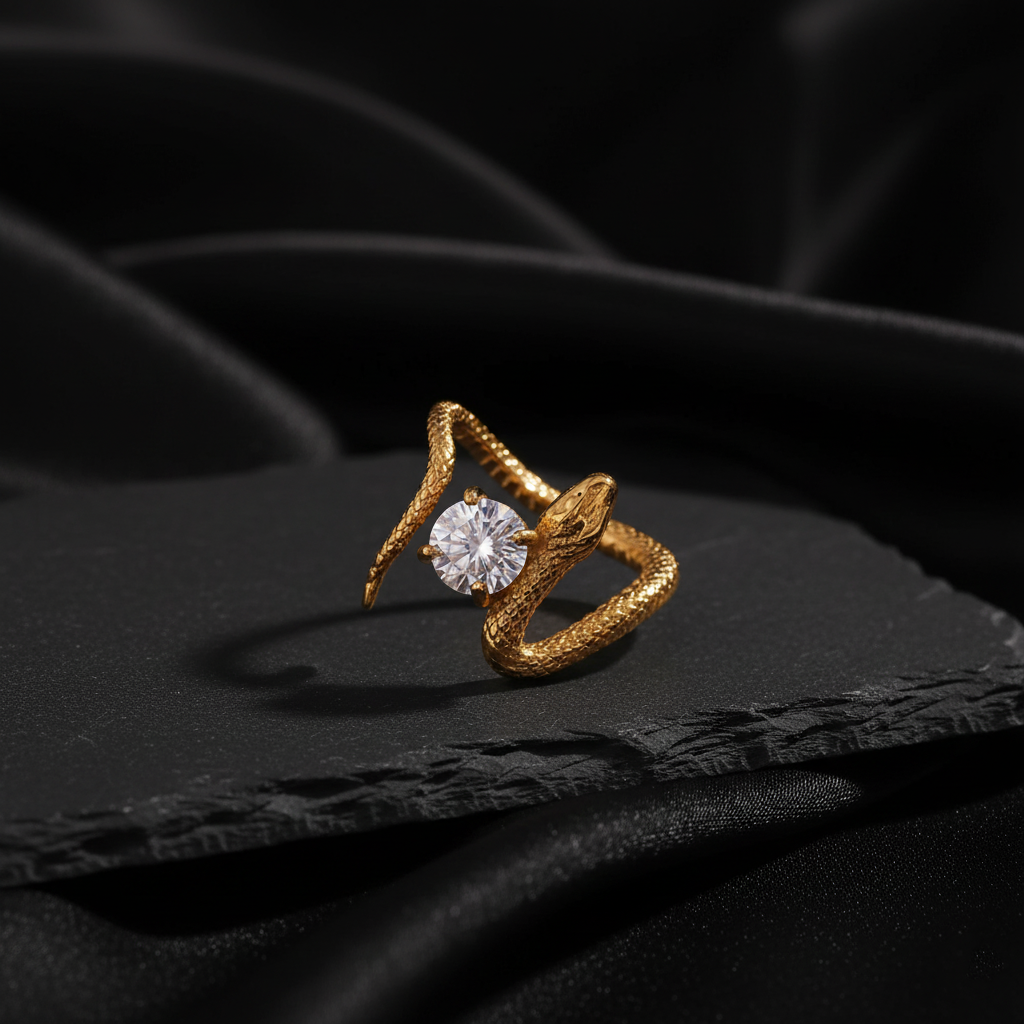 JEWELIXIRS Serpent Solitaire Ring