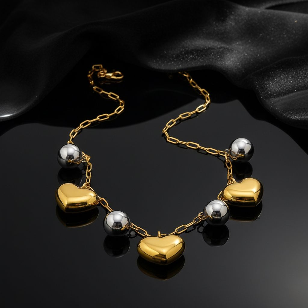 JEWELIXIRS Two-Tone Charm Necklace